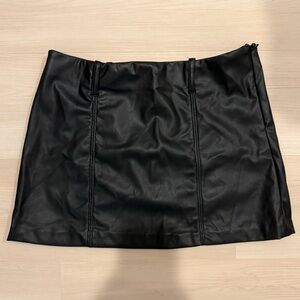 Black Faux Leather Mini Skirt